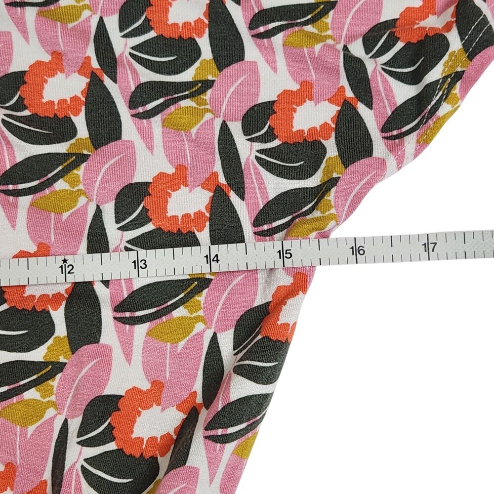 Boden Pink Pop Art Abstract Floral Flutter Sleeve Jersey Mini Dress 4P Coquette - Picture 12 of 14